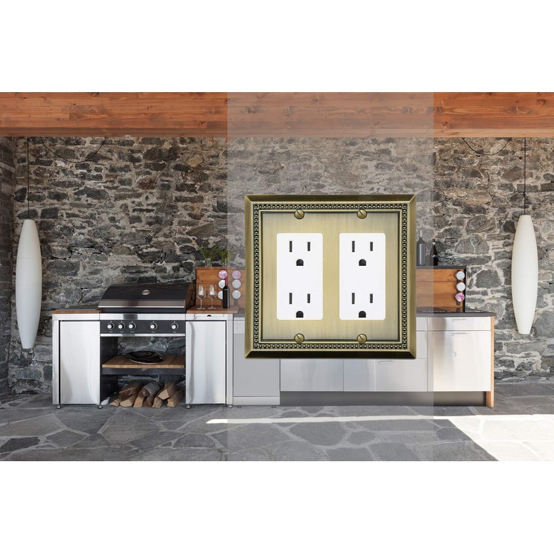 Sunken Pearls Decorative Wall Plate Switch Plate Outlet Cover (Double