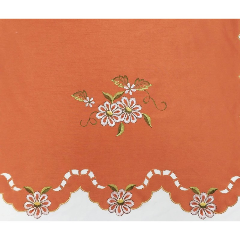 GOHD Cutwork Floral. Kitchen Curtain Set. Swag Valance and Tier