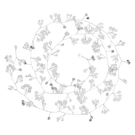 Wedding Bridal Hair Vine Flower Hair Accessories 100 cm Silver Bridal Hair Vine Headpiece Crystal Beads Hairpiece Headband Handmade Wedding Beads Hair Wire Accessories for Women Bridesmaid