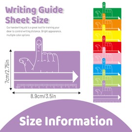 Bagentry 8 Pcs Finger Spacers for Writing with Guided Reading Strips, Finger Spacer Handwriting Tool, Word Spacing Tool Dyslexia Aid Bookmark for Home Classroom School Supplies (8 Colors)