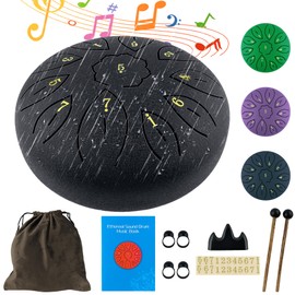 Oun Nana Rain Drum for Outside Garden, 6 Inches 11 Notes Steel Tongue Drum for Adults Kids, Ethereal Drum Sound Healing Instruments for Musical Education Entertainment Chakra Meditation Yoga Zen Gifts