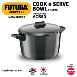 Cook-n-Serve Bowl 5 Litre, 23 cm DIA, 4.06 mm THICK with HA lid