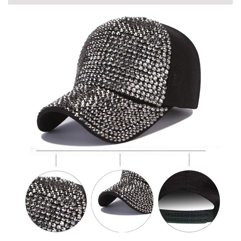 Gudessly - Gorra de béisbol ajustable con cristales de imitación