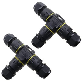 4 Pin 3 Way Electrical Junction Box IP68 Waterproof Cable Connector Indoor Outdoor Underground Junction Boxs Cable Range Ø 9-12mm for Outdoor Billboards,Tunnel Lights,Road Landscape Lights(2PCS)