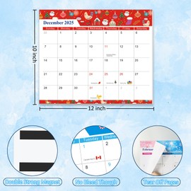 2025 Magnetic Calendar for Refrigerator, Fridge Calendar Magnet Runs from Jan. 2025 - ‌Jun 2026, 18 Monthly Refrigerator Calendar, 12x10 Inch Easy Organization, Tear-off Pad, Large for Refrigerator