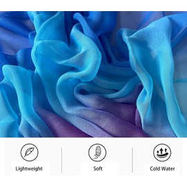 COTIM COYIN Women Lightweight Fashion Scarf, Silky Gradient Solid Color Wrap Long Shawls for Party Wedding Sring Summer Beach, Royal Blue