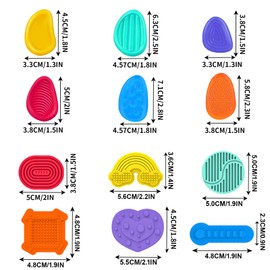 AYNKH 12PCS Stress Relief Spielzeug, Fingerspielzeug, Tactile Sensory Spielzeug für autistische Kinder, Tangle Fidget Spielzeugs, Textured Soothing Stones, Angst Relief Spielzeugs Kinder und Erwachs