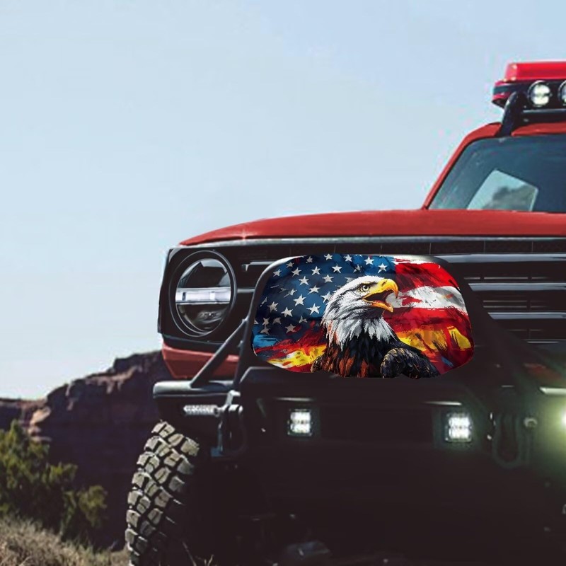 Eagle American Flag Waterproof Winch Cover, Badlands Winch Cover, Breathable