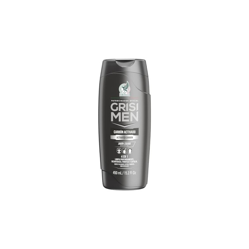 AAZV Grisi Hombre Shower Gel Carbon Activado 450 Ml, 1