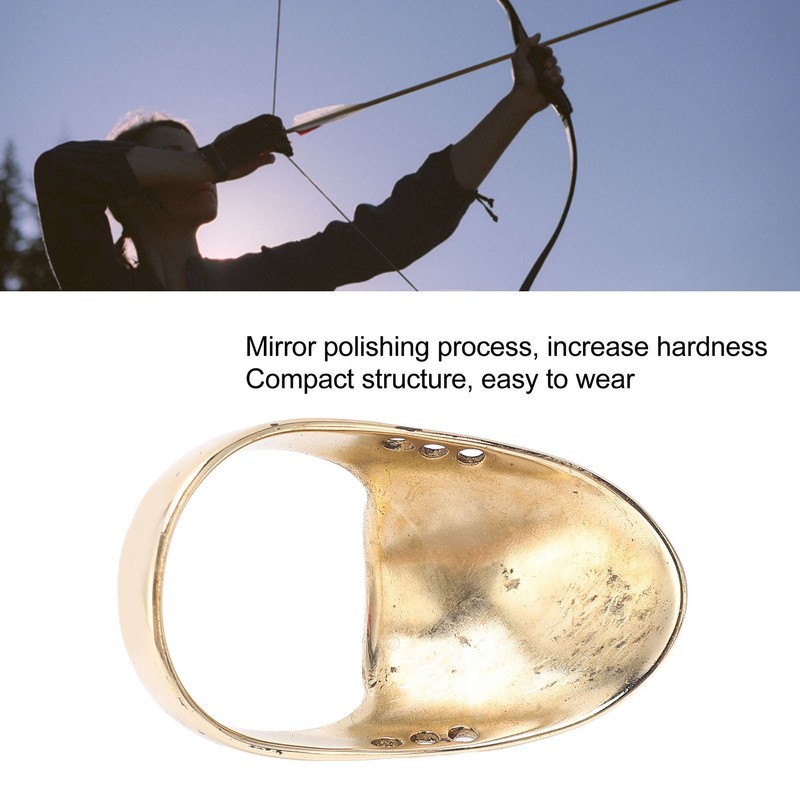 Brass Archery Thumb Ring Portable Finger Protector with Anti Lost