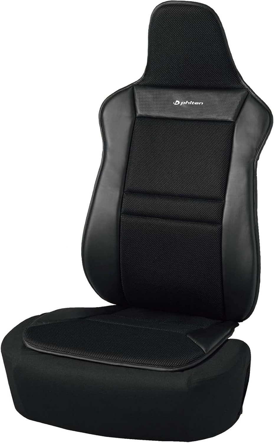 Bonform 4088-91BK - Funda de Asiento de Fibra de Carbono Aqua Titanio para Asiento de Auto, Color Negro, Phiten 4088-91BK
