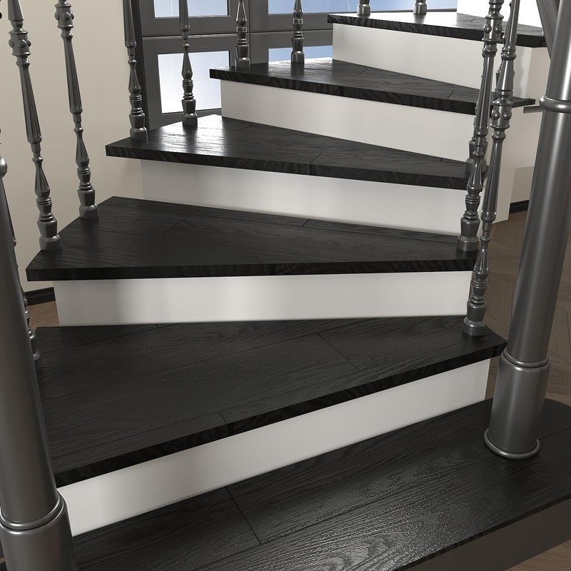 VEELIKE Black Vinyl Plank Flooring Peel and Stick Floor Tile