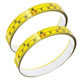 Self Adhesive Measuring Tape 39" Right to Left - 2PCS White for Woodworking T-Track, Peel and Stick Ruler with Fractional Inches & CM