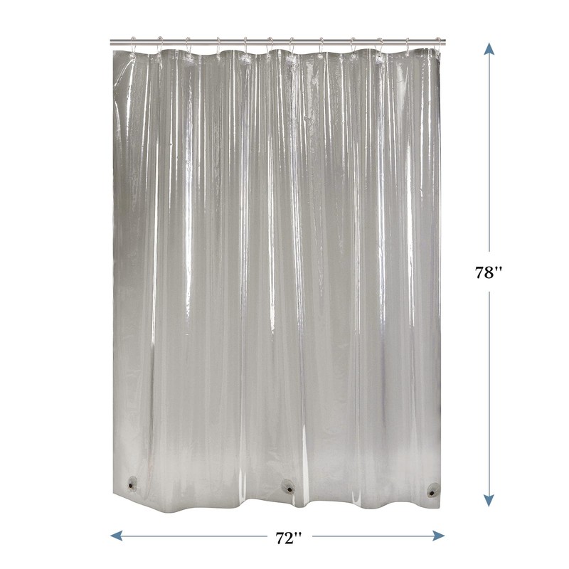 AmazerBath 72x78 Long Shower Curtain Liner, Clear Black Plastic Shower