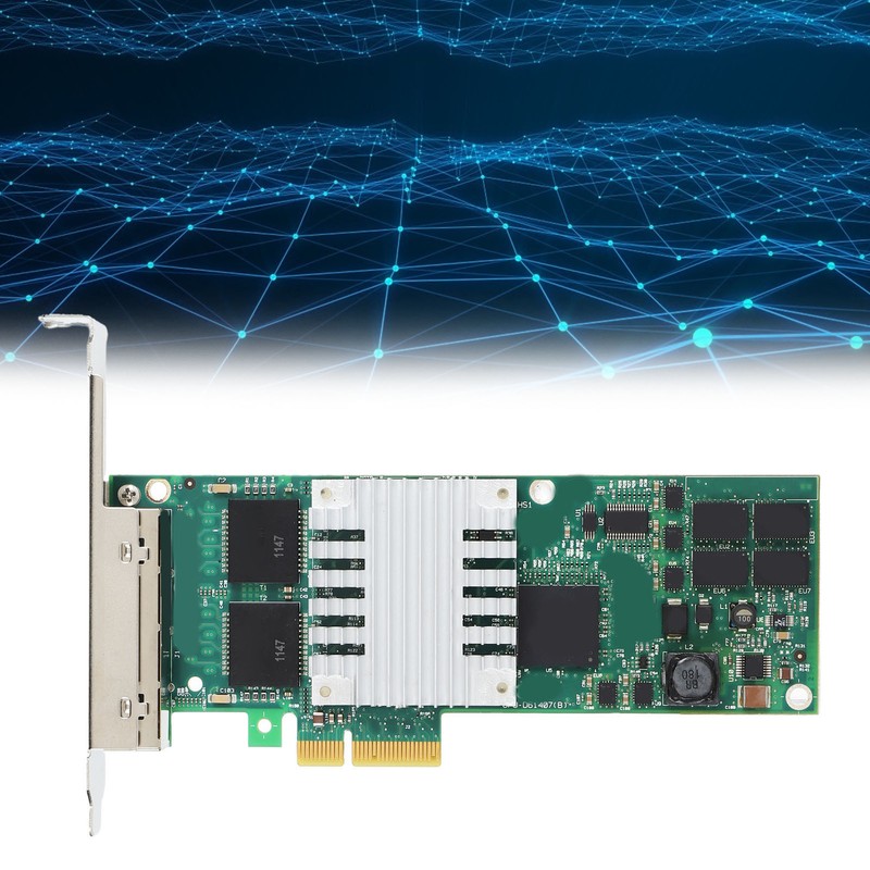 Gigabit Network Card 4 RJ45 Port PCIE X4 10Mbps 100Mbps