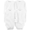 Carter's Baby Boys 4-Pack Long-Sleeve Original Bodysuits (White, 9 Months)