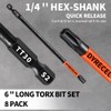Impact Security Torx Bit Set 6-Inch Long (8-Pack T8-T40), S2