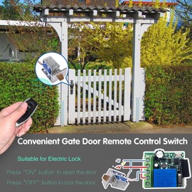 QIACHIP 433 MHz DC 5 V 6 V 12 V 24 V 60 V 1CH Wireless Remote Control RF Switch Module Receiver Relay with 1 Transmitter, for On/Off Lights, Gate Door Open