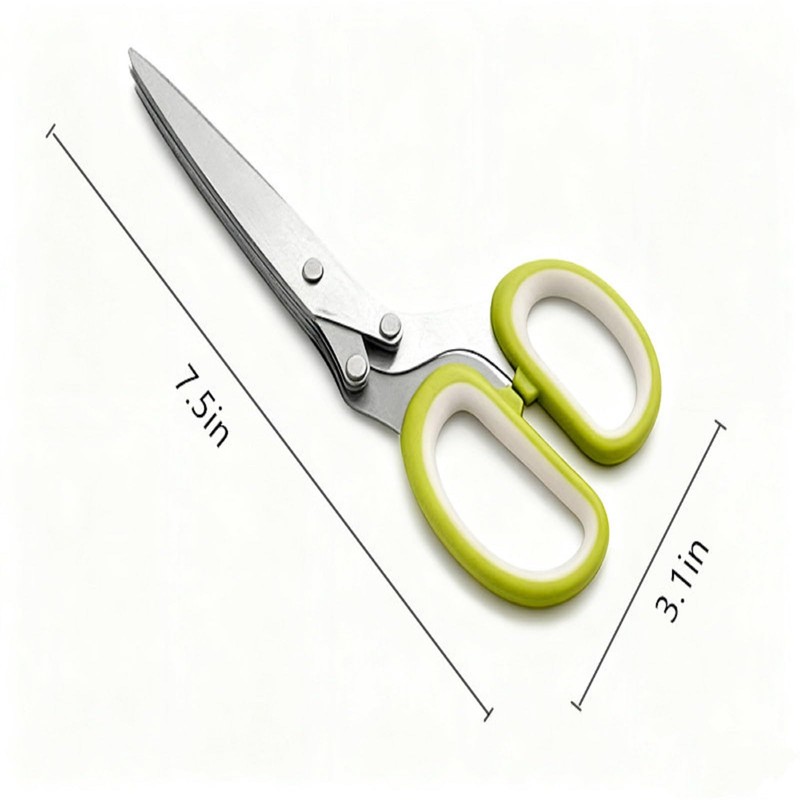 Bestac 5-Blade Herb Scissors Kitchen & Cooking Shears Sharp Stainless