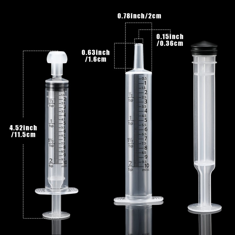 Frienda Large Plastic Syringe 4 Pack Measuring Syringe Tools Dispensing