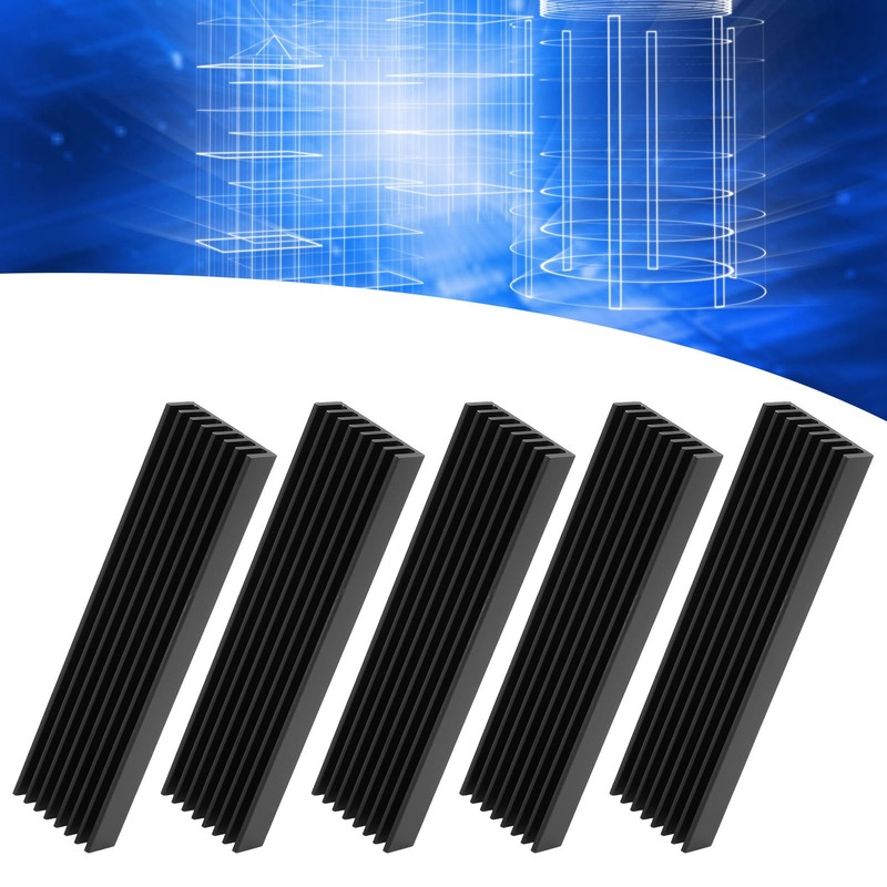 5Pcs Heat Sink Black Aluminum Radiators for CPU Amplifiers Modules