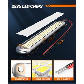 SEALIGHT 12V LED Interior Light Bar | 1500LM 8W 12v LED Light Strip 6200K White with ON/Off Switch | Camper Lights Fixture for Truck Van RV Trailer Cargo Cabient Motorhome Lorry (Pack of 8)