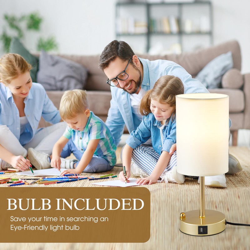 Briever Touch Control Table Lamp for Bedroom, 3-Way Dimmable Nightstand