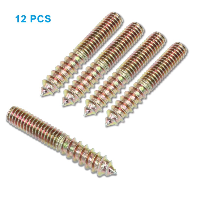 PHITUODA 12 Pack 5/16-18 x 2 Inch Hanger Bolts Double