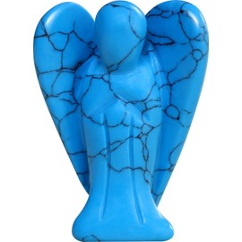 EUKESTON Turquoise Angel 1.5" Decor Healing Crystals Spiritual Protection Guardian Statue Polished Natural Stone Sculpture Statue Hand Carved Figurines Meditation Women Men Gift