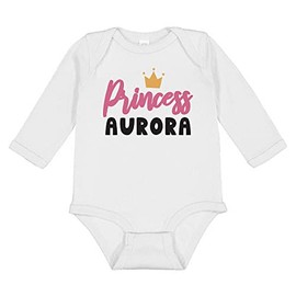 TATY Kids Princess Aurora Long Sleeve Baby Infant One Piece Bodysuit 18 Months White