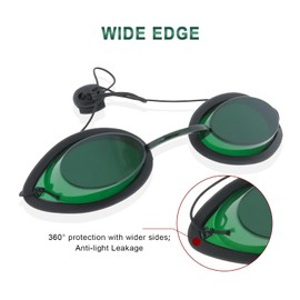 MCWlaser IPL Eye Protection Goggles Beauty Patient Protective Goggle Laser Safety Glasses for IPL LED UV Lamp Treatment, without Blocking Light, Transparent, Pack of 2