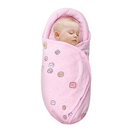 Knirose Swaddling Sack Baby 0-3 Months Baby Swaddling Blanket for Newborns with Head Protection and Headsupport, Swaddle Blanket from 0-3 Months (Pink)