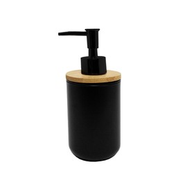 Douceur d'Intérieur Smart Soap Dispenser, Diameter 7.2 x 17.5 cm, Black, Polystyrene and Bamboo