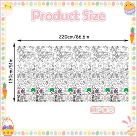 Colouring Tablecloths for Kids Easter,137*274cm Easter Coloring Table Cloth,Poster Table Cover for Kids,Paper Tablecloth Party Decoration,DIY Bunny Themed Tablecloths,Happy Easter Day Party Supplies