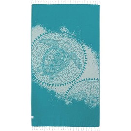 Sand Cloud Turkish Beach Towel - Sand Proof - 100% Certified Organic Turkish Towel - Quick Dry Towel for Beach, Blanket or Bath Towel - As Seen on Shark Tank - Mandala Sea Turtle Green…