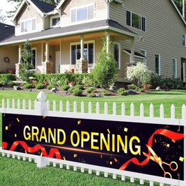 Grand Opening Banner,Grand Opening Banner Bckdrop,New Store Grand Opening Decorations,Grand Opening Party Supplies,Garden Yard Outdoor Sign,9.8X1.6 Ft