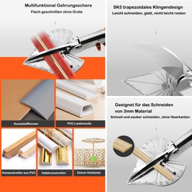 Precision Multi-Angle Mitre Shears, 45°-135° Angle Scissors, Multifunctional Trunking Scissors for Cutting PVC, Wood, Plastic, Rubber