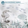 MEHOFOND Nautical Beach No Hook Shower Curtain with Snap in