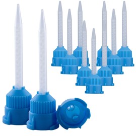 50PCs Dental Grade Dental 76mm Blue/White Impression Mixing Tips by JEVOLVE | Mixing Tips for Dental Temporary Crowns Material Mix