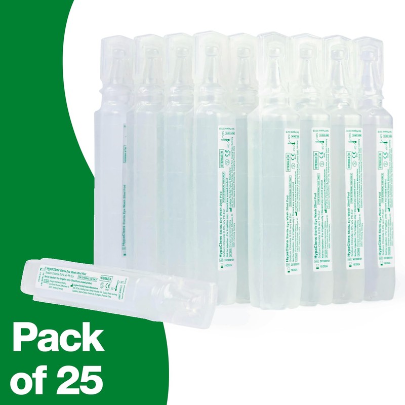 Safety First Aid Group HypaClens Saline Eye Wash Pods, (Pack