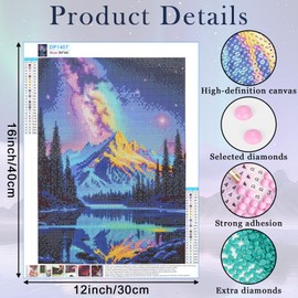 UPINS Landscape Diamond Art Painting Kits for Adults,12 x 16 inch Full Drill Diamond Dots Paintings for Beginners Diamond Dots Paintings Picture Gem Art Craft for Home Wall Art Decor Gifts