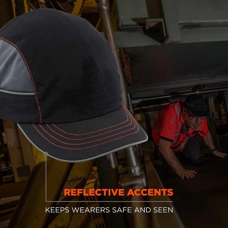 Safety Bump Cap, Baseball Hat Style, Comfortable Head Protection, Short