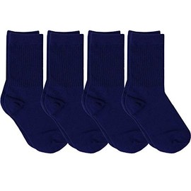 juDanzy 4 Pack of Crew Height Boys or Girls Socks for School Uniform, Sports and Casual Wear (4-6 Years (Shoe Size 9C-1), Navy)