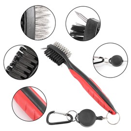 Golf Groove Sharpener Tool Golf Club Groove Sharpener and Retractable Golf Club Brush for Golfers Practical and Clean Kits for All Golf Irons Blue and Red