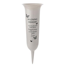 Graveside Memorial Spiked Flower Vase Grey 31cm Grave Vase from Thoughts of You range (In Loving Memory)