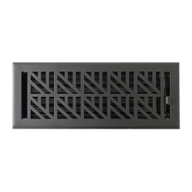 Empire Register Co, Vent Cover - 4x12 inch, Abstract Design, Textured Black Finish, Heavy Duty Floor Vent Covers, Metal Damper Attached. Vent Covers for Home Floor only.