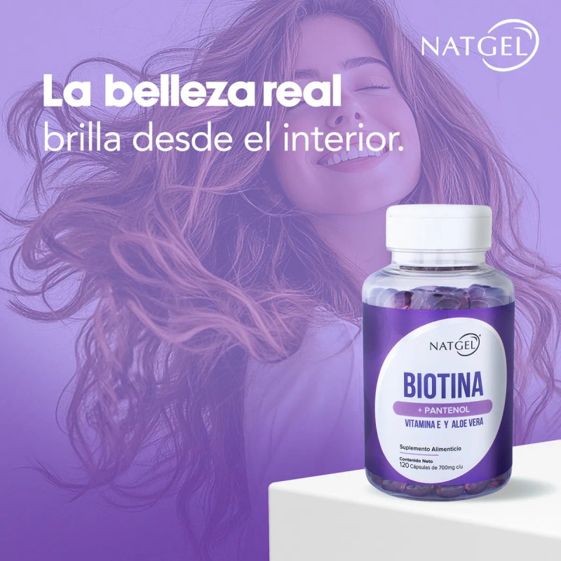 Biotina Pantenol 120 Softgels De 700 Mg Natgel Sabor Sin