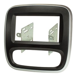 Double DIN Facia Adaptor for Vauxhall Vivaro 2004 On) Renault Trafic III 2014 Fiat Talento 2016 Silver/Black