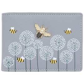 Mala Leather Moonflower Collection Travel/Card Holder RFID Blocking 660_56 Grey