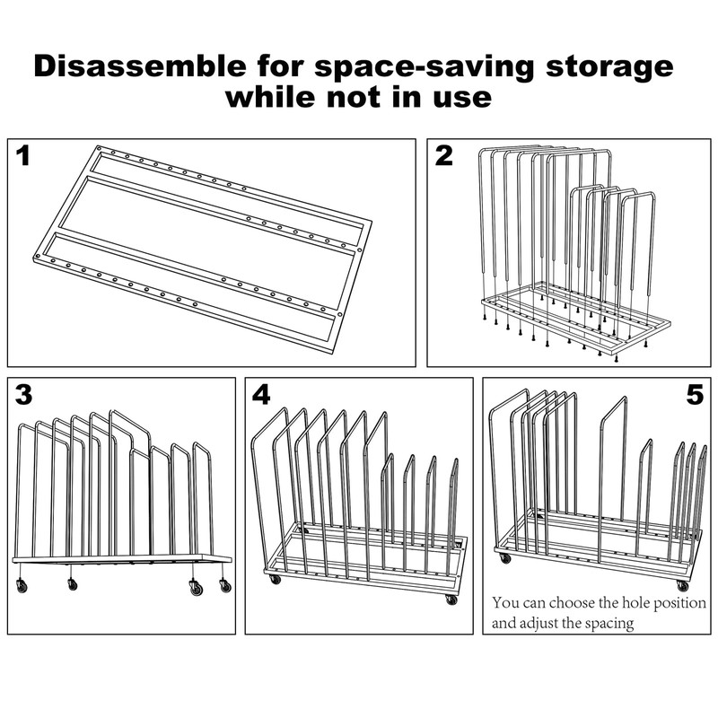 tonchean Art Canvas Storage Rack with Wheels, Metal Painting Storage